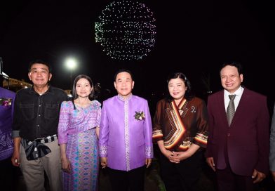 วช. หนุนการท่องเที่ยว จ.บึงกาฬ นำโดรนแปรอักษรส่งเสริมการท่องเที่ยวจังหวัดรอง ในโอกาสวันสถาปนาจ.บึงกาฬครบรอบ 15 ปี ณ อุทยานพระพุทธโลกนาถนาคาไชยบุรี